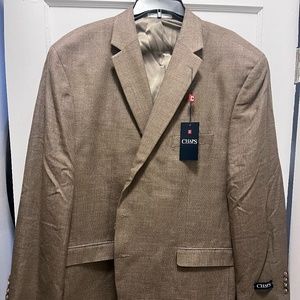 Chaps Mens Cosby Blazer 52R Tan Sport Coat Blazer 2 Button Suit Jacket NEW